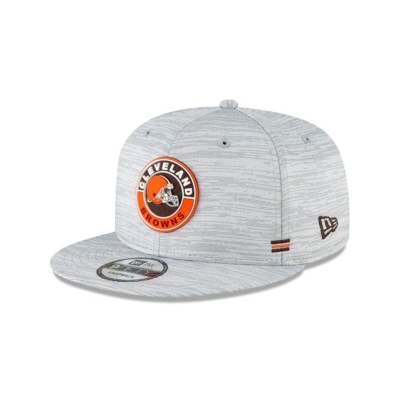 Grey Cleveland Browns Hat - New Era NFL Official NFL Fall Sideline 9FIFTY Snapback Caps USA7431960